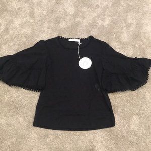 NWT See by Chloe Flounce Sleeve Cotton Blouse